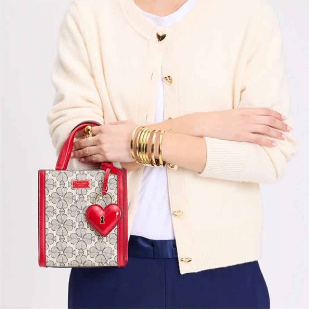 NWT Kate Spade flower coated canvas Manhattan mini tote - Picture 2 of 10